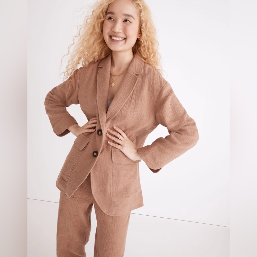 Madewell Cotton-Linen Relaxed Larsen Blazer